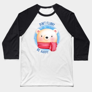 Cute Polar Bear in the Snow Baseball T-Shirt